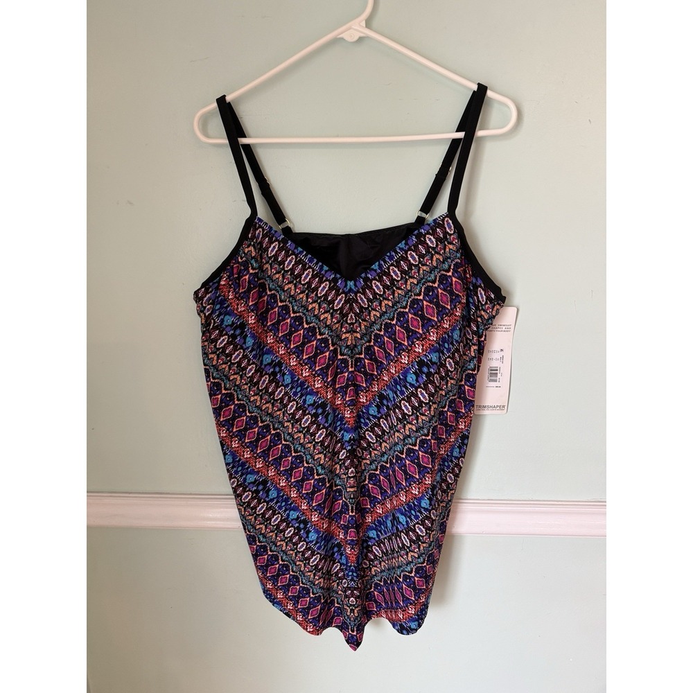 Trimshaper Hank Women's Size 22W Tankini Swim Top NWT